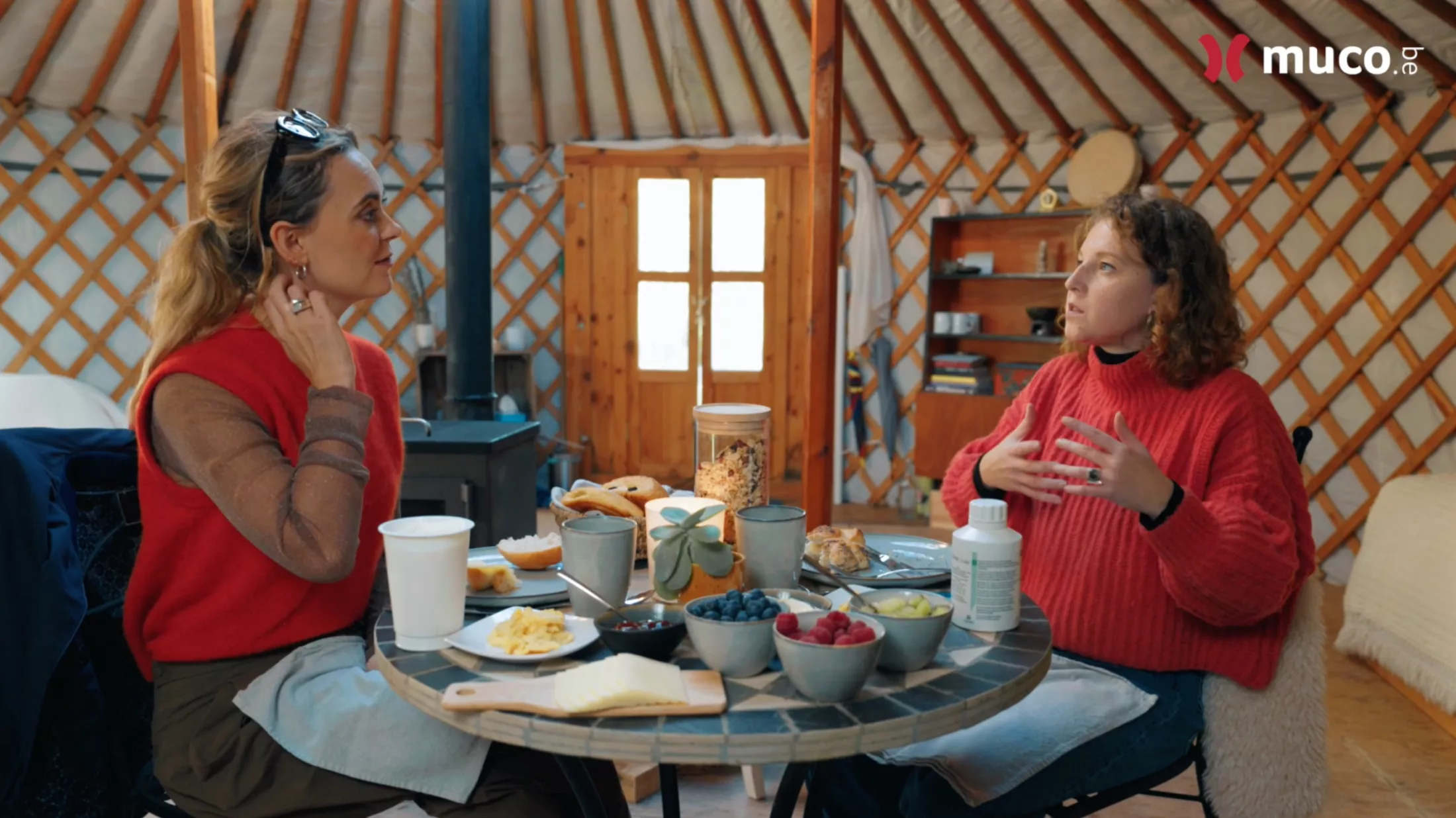 Fien Germijns ontbijt met muco-patiënt Noa.